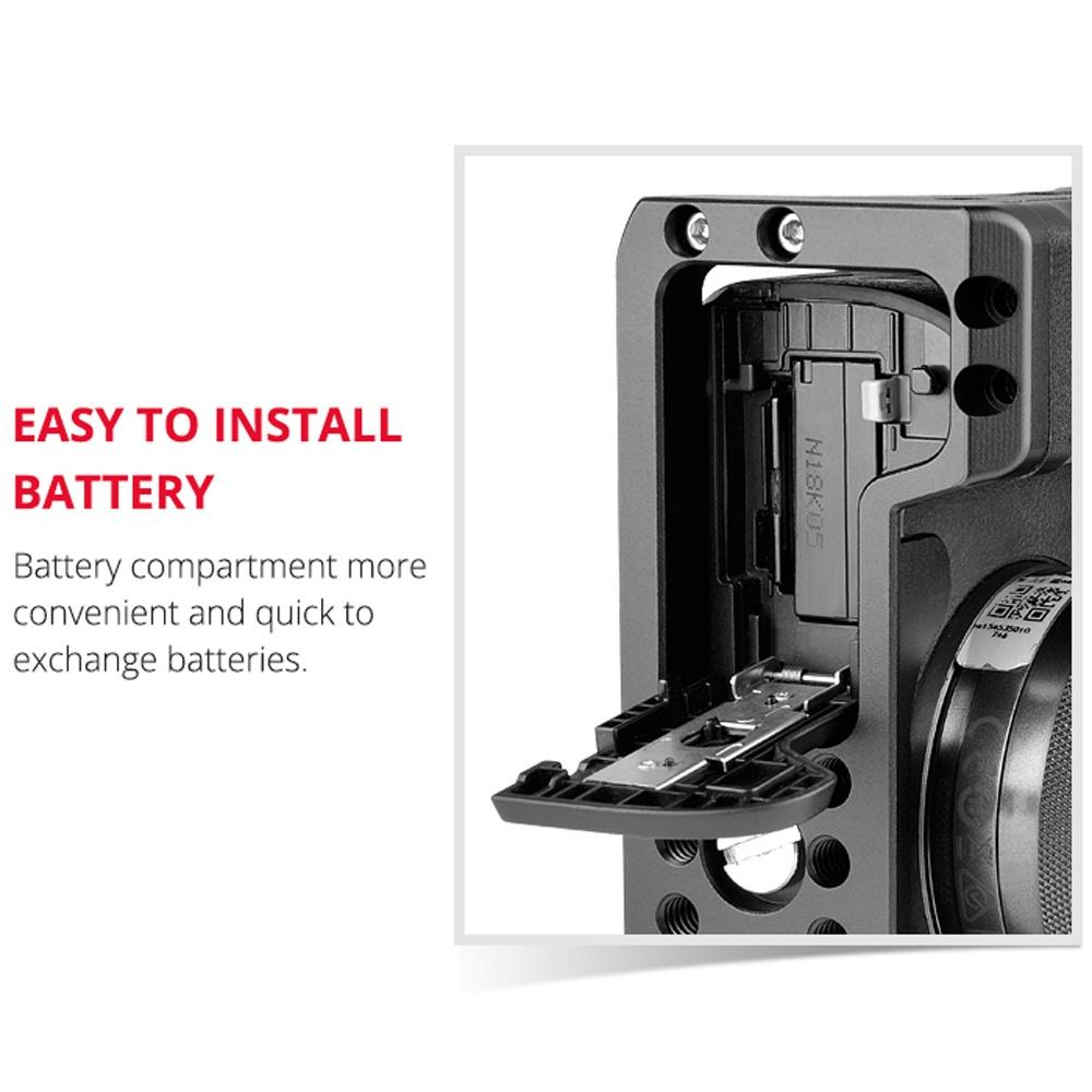 Video Camera Cage Stabilizer With Handle For Canon Eos M50 - Black-1915196497025175558