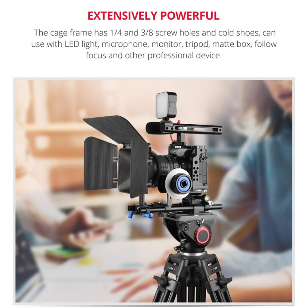 Video Camera Cage Stabilizer With Handle And Rail Rod For Nikon Z6 / Z7-1915196790118944770