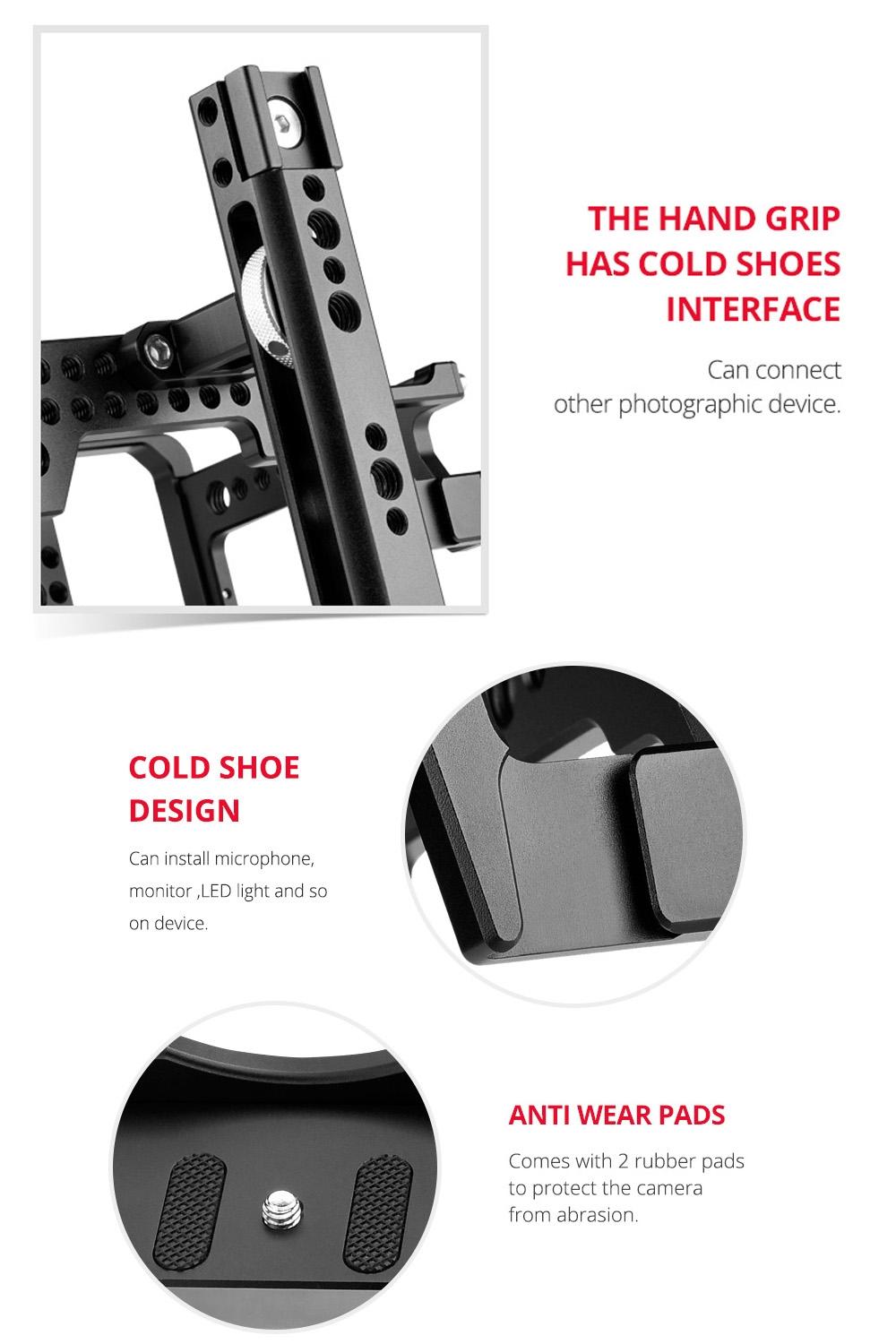 Panasonic Lumix Dc-S1H / Dc-S1 / Dc-S1R Camera Cage Stabilizer With Handle - Black-1915196728554950659