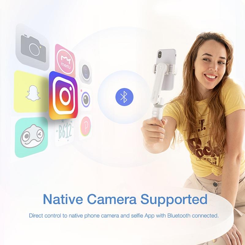 Smooth-Xs Handheld Gimbal Stabilizer Selfie Stick - Pink 200G-1915196535688269827