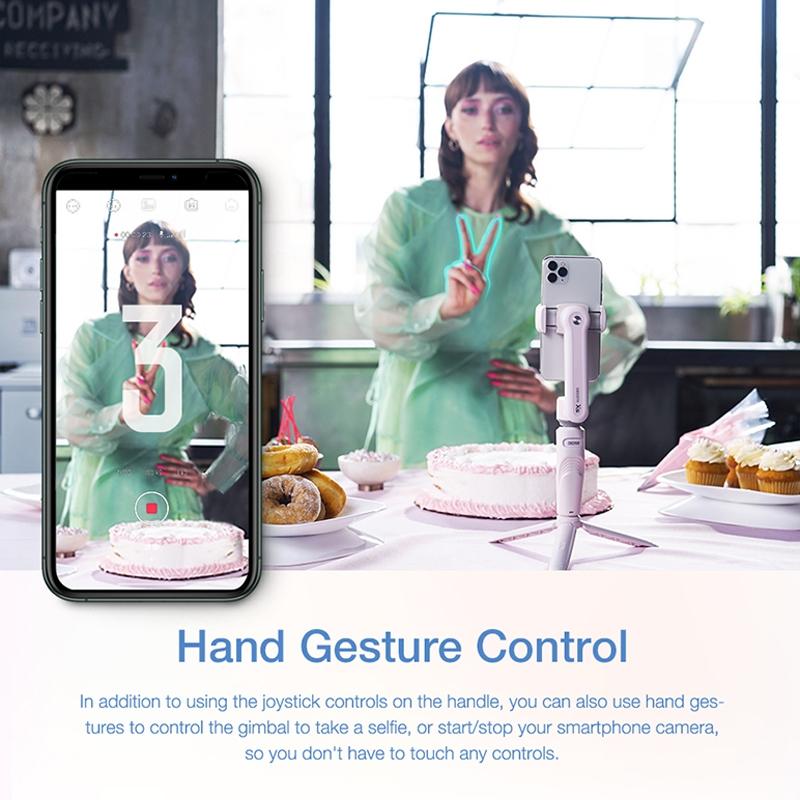 Smooth-Xs Handheld Gimbal Stabilizer Selfie Stick - Pink 200G-1915196535688269831