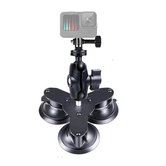 Triangle Suction Cup Mount For Gopro With Tripod Adapter And Phone Clamp-1915196495469088769