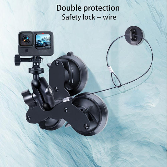 Triangle Suction Cup Mount For Gopro With Tripod Adapter And Phone Clamp-1915196495469088770