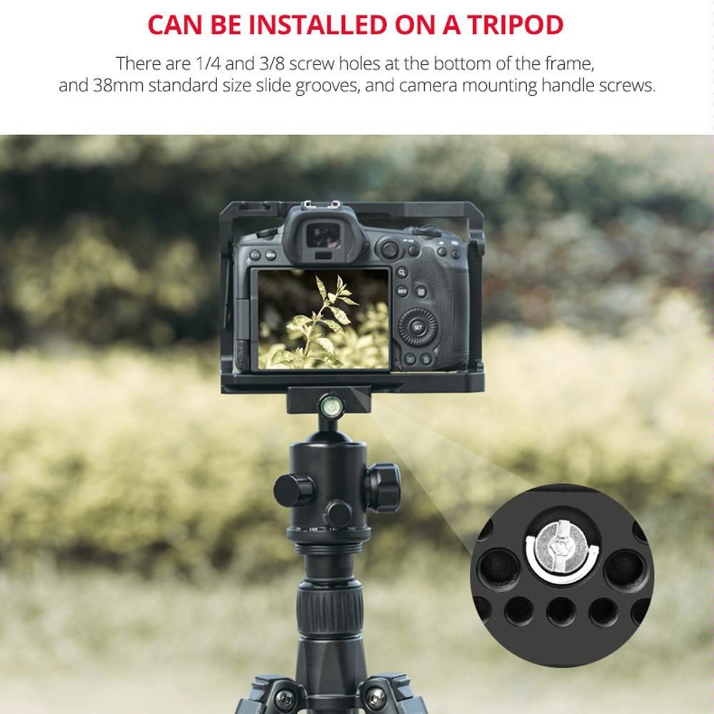 Video Camera Cage Stabilizer For Canon Eos R5 / R6 / R - Black-1915196753674637315