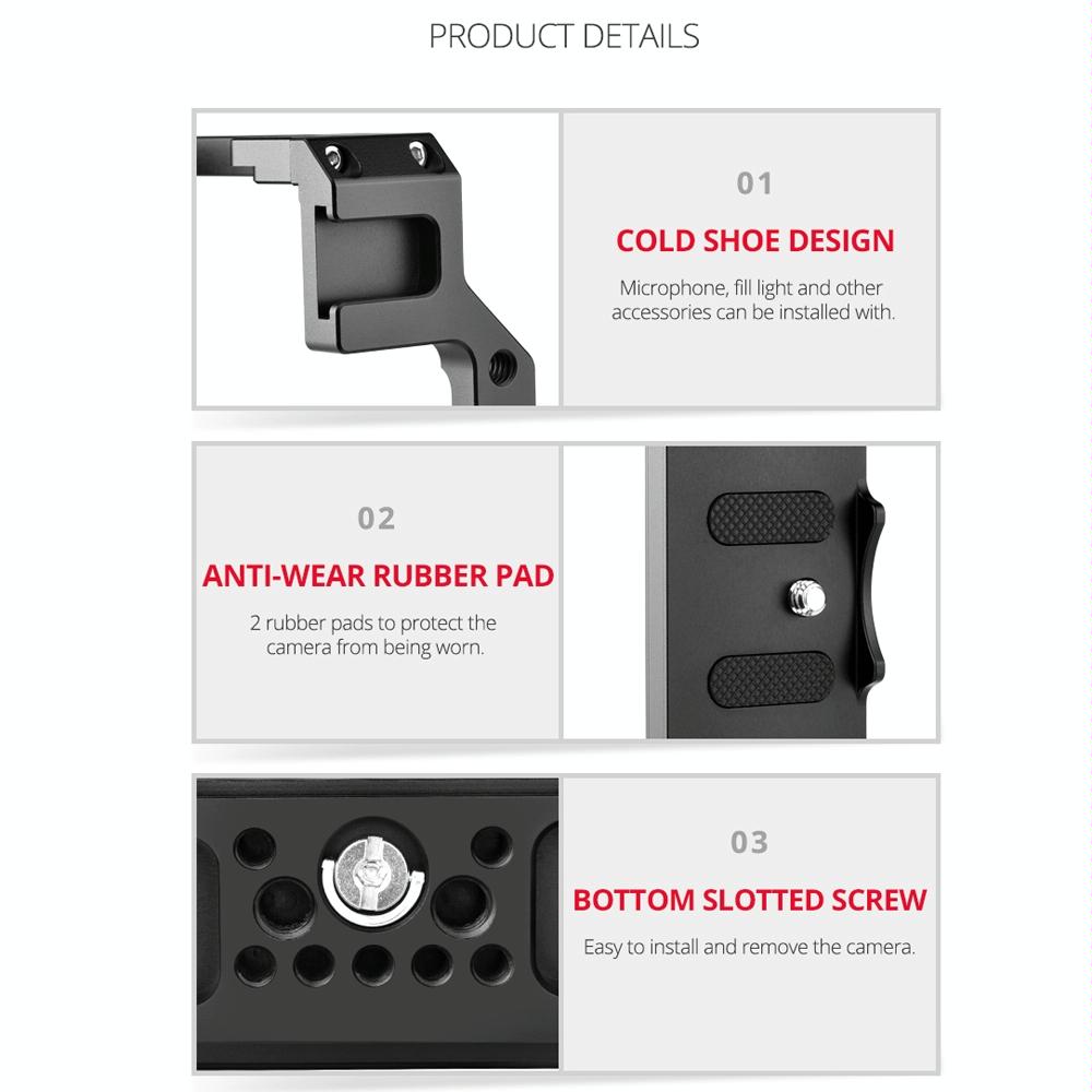 Video Camera Cage Stabilizer For Canon Eos R5 / R6 / R - Black-1915196753674637316