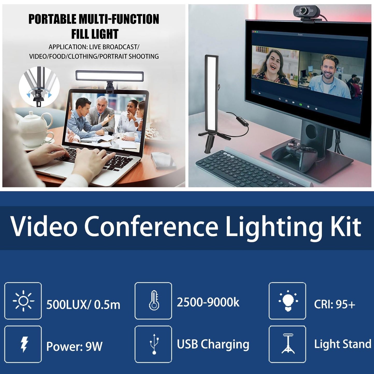 Portable Bi-Colour Led Video Light For Live Streaming And Conferences-1915197746059546629