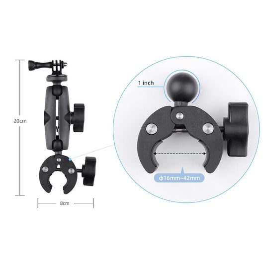 Adjustable 360 Degree Action Camera Clamp Holder - Extended Version-1915196507053756418