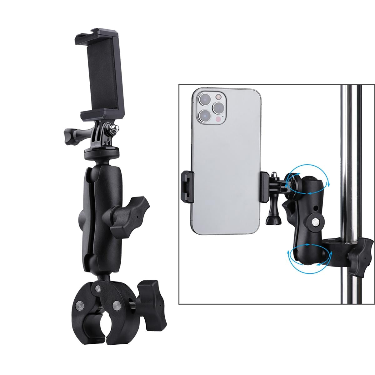 360 Degree Adjustable Clamp Plier Base With Extended Phone Clamp-1915196680618250245