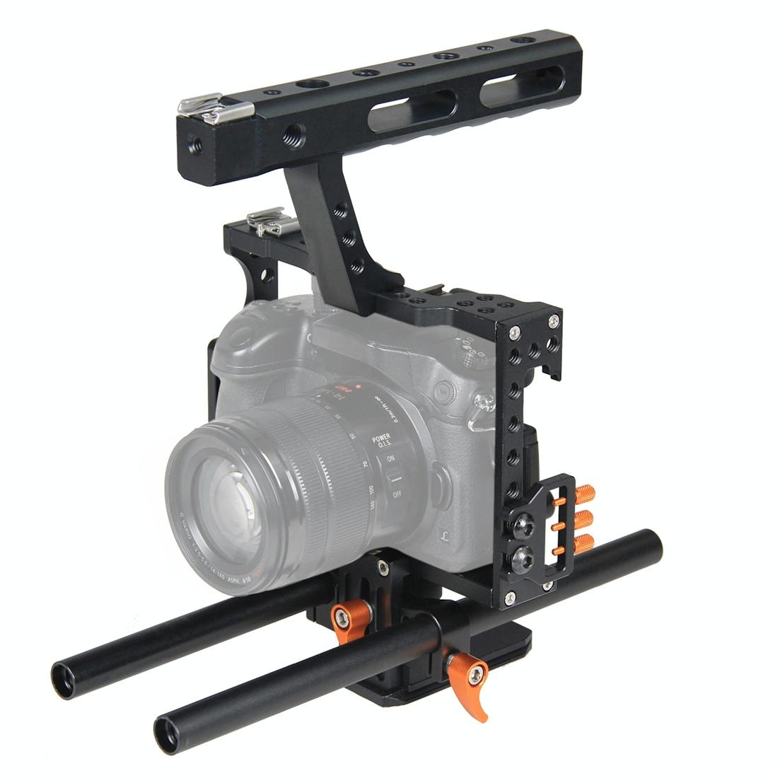 Video Camera Cage Stabilizer For Panasonic Lumix Dmc-Gh4 / Sony A7 Series - Orange-1915196532584484864