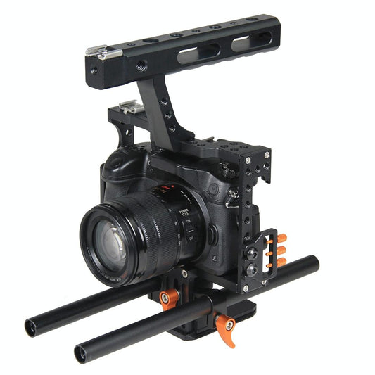 Video Camera Cage Stabilizer For Panasonic Lumix Dmc-Gh4 / Sony A7 Series - Orange-1915196532584484865