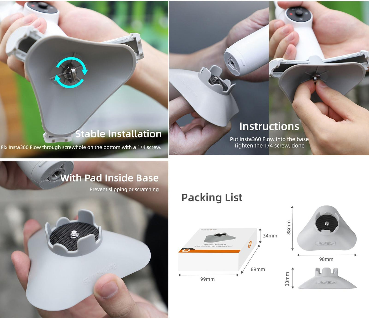 Insta360 Flow Gimbal Tripod Base Stand - Plastic-1922443411990908934