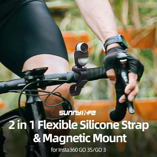 Insta360 Go 3S / Go 3 Sunnylife Camera Strap With Magnetic Mount And Silicone Wristband For Drone And Backpack - Black Stripe-1915196494261129217