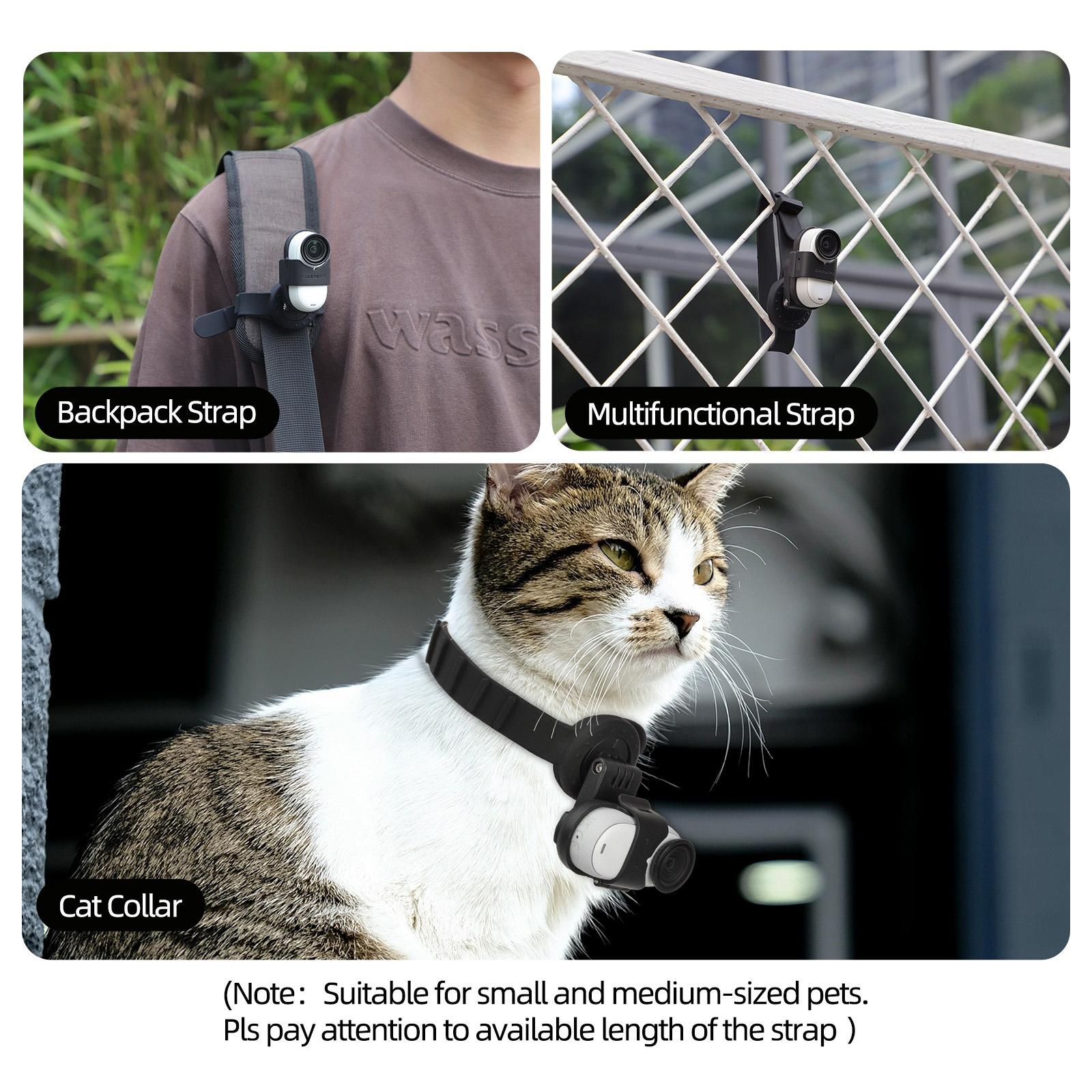 Insta360 Go 3S / Go 3 Sunnylife Camera Strap With Magnetic Mount And Silicone Wristband For Drone And Backpack - Black Stripe-1915196494261129224