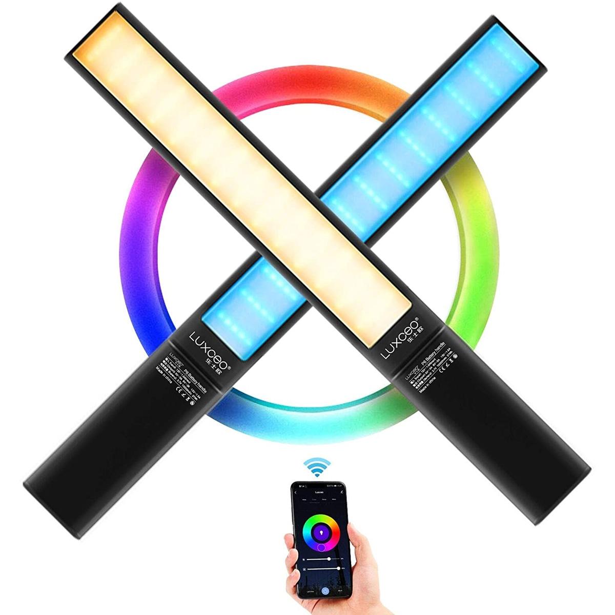 Handheld Rgb Led Video Light With App Control - Black-1915196765334802432