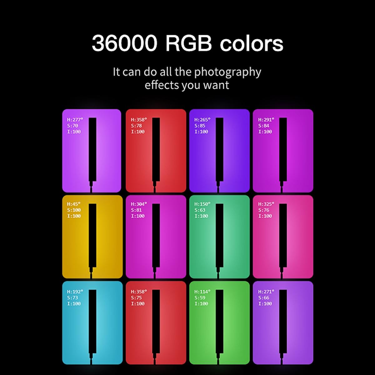 Handheld Rgb Led Video Light With App Control - Black-1915196765334802439