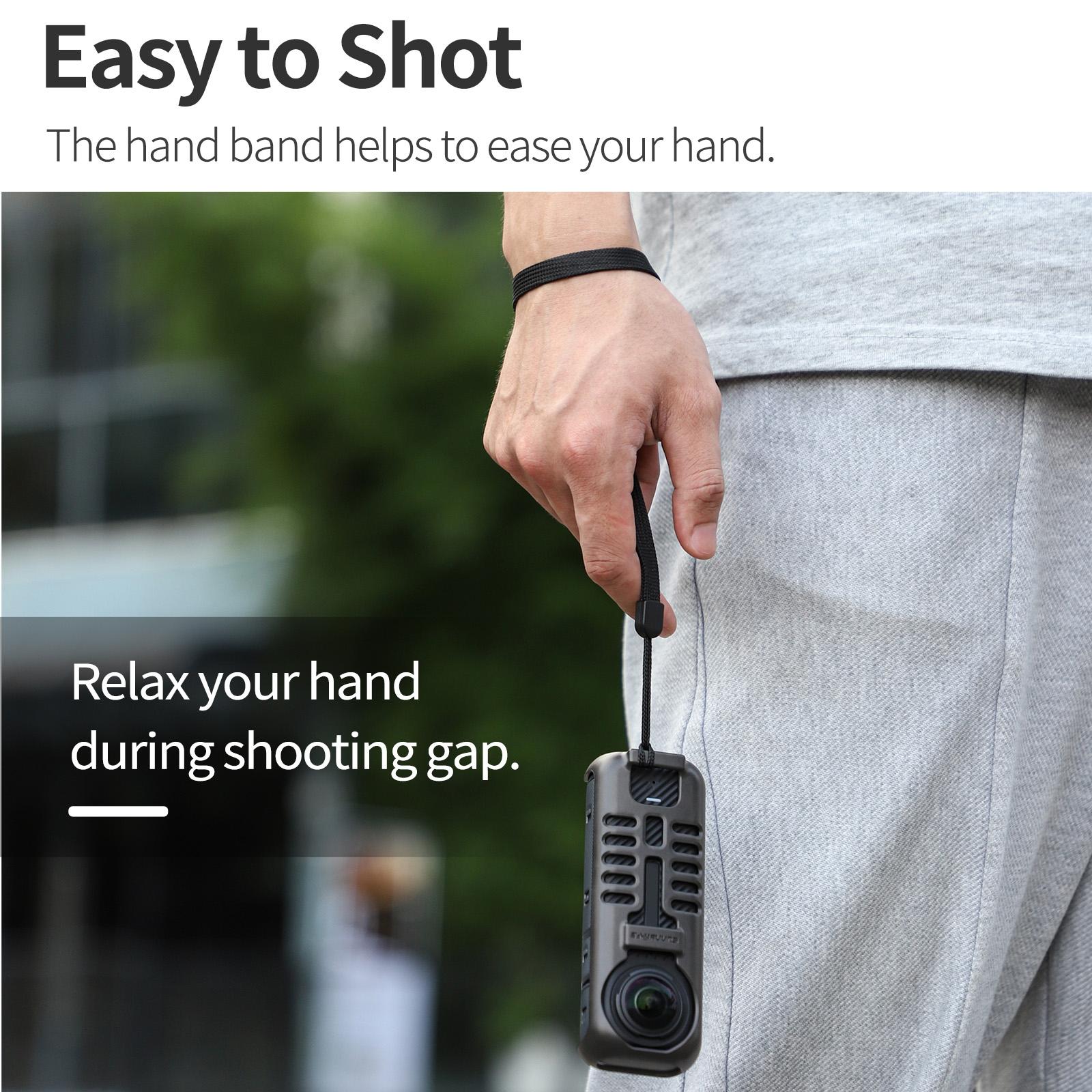 Graphene Protective Case For Insta360 X4 With Hand Strap - Black-1915196795407962119