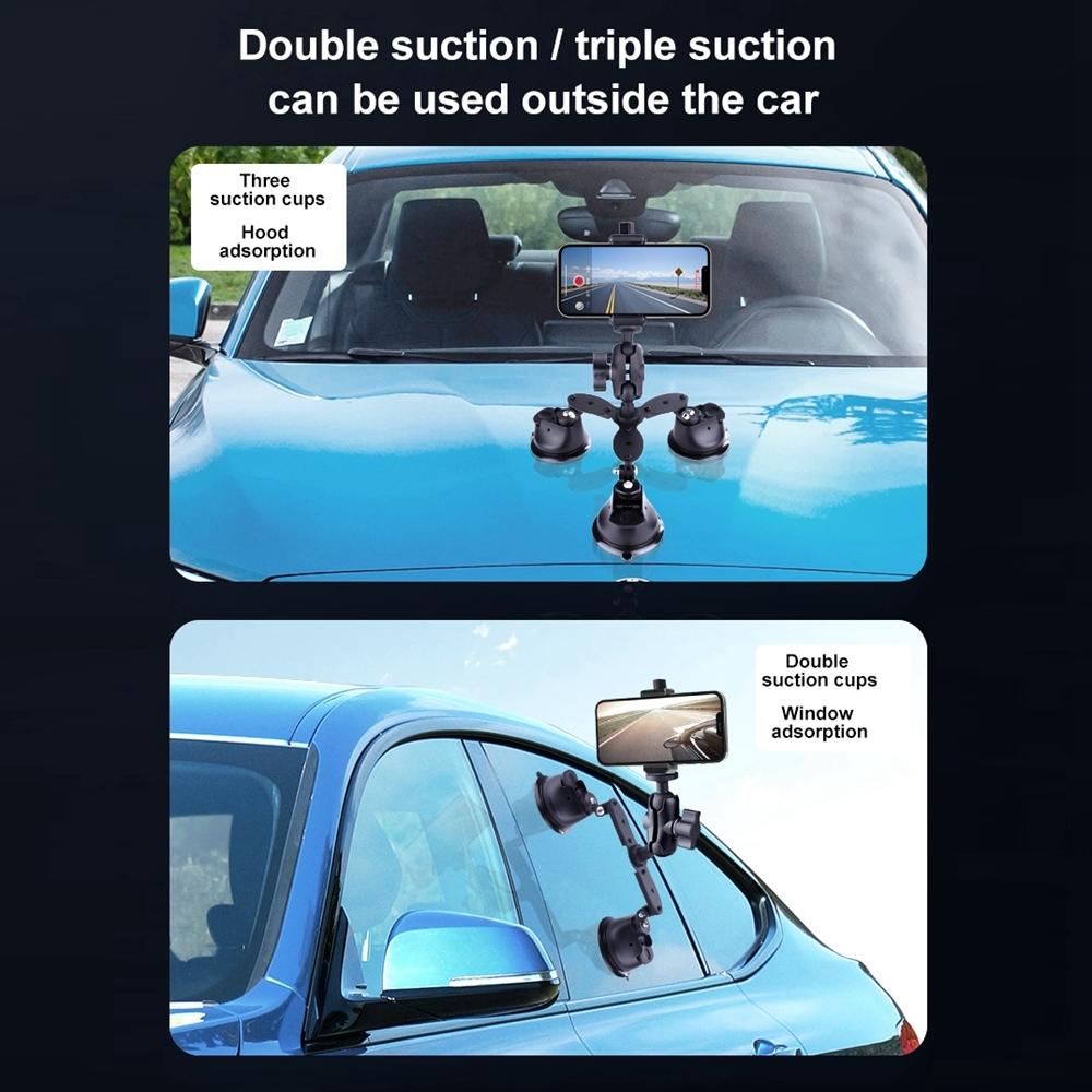 Single Suction Cup Arm Phone Mount With Connecting Rod-1915196730387861511
