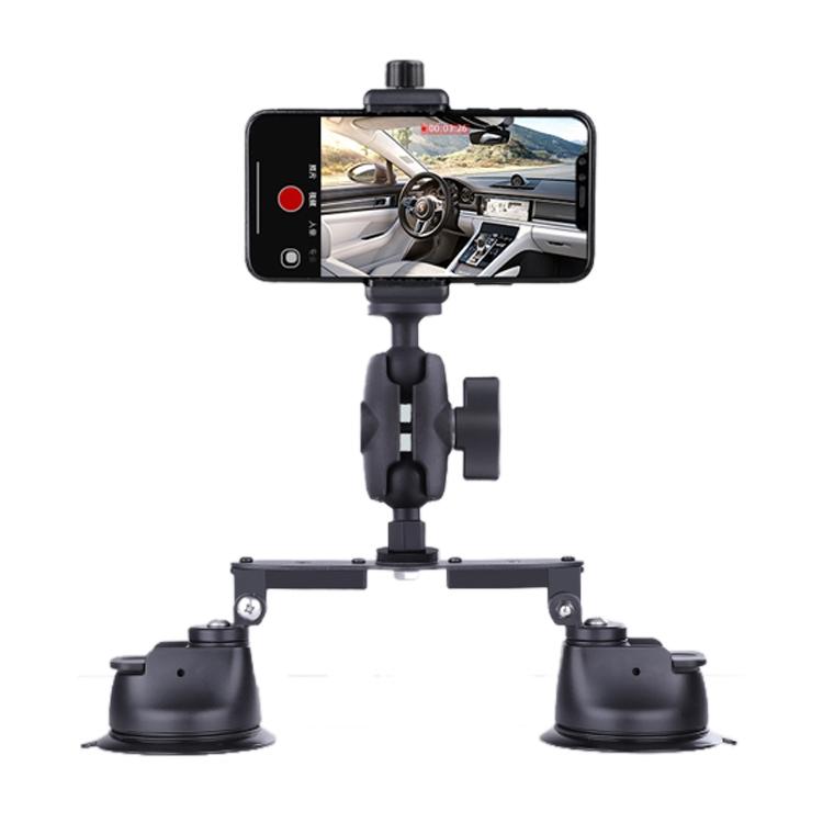Dual-Leg Suction Cup Arm Phone Clamp Mount With Connecting Rod-1915196749488721920