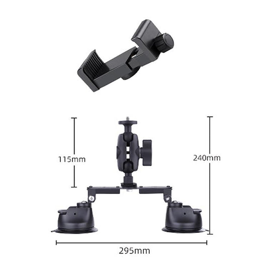 Dual-Leg Suction Cup Arm Phone Clamp Mount With Connecting Rod-1915196749488721921
