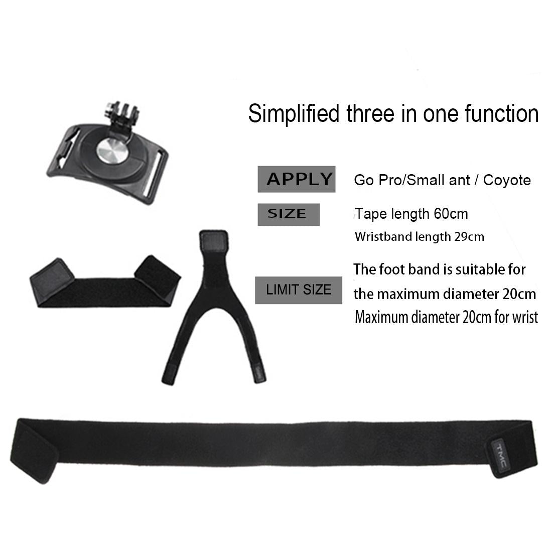 360 Degree Rotation Mount For Gopro Insta360 Dji Action Cameras - 3-In-1 Straps For Hand Wrist Arm Leg-1915198078562996228