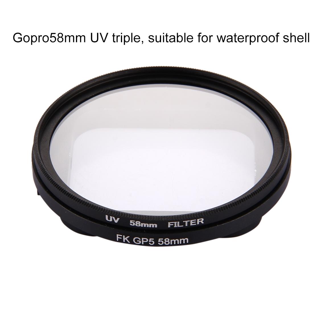 3-In-1 58Mm Round Uv Filter With Cap For Gopro Hero7 / 6 / 5-1915197638786027524