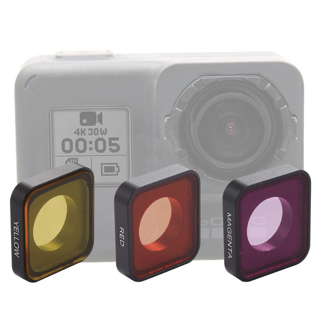 3-In-1 Snap-On Lens Filter For Gopro Hero6 / 5 - Red Yellow Purple-1915197155333771270