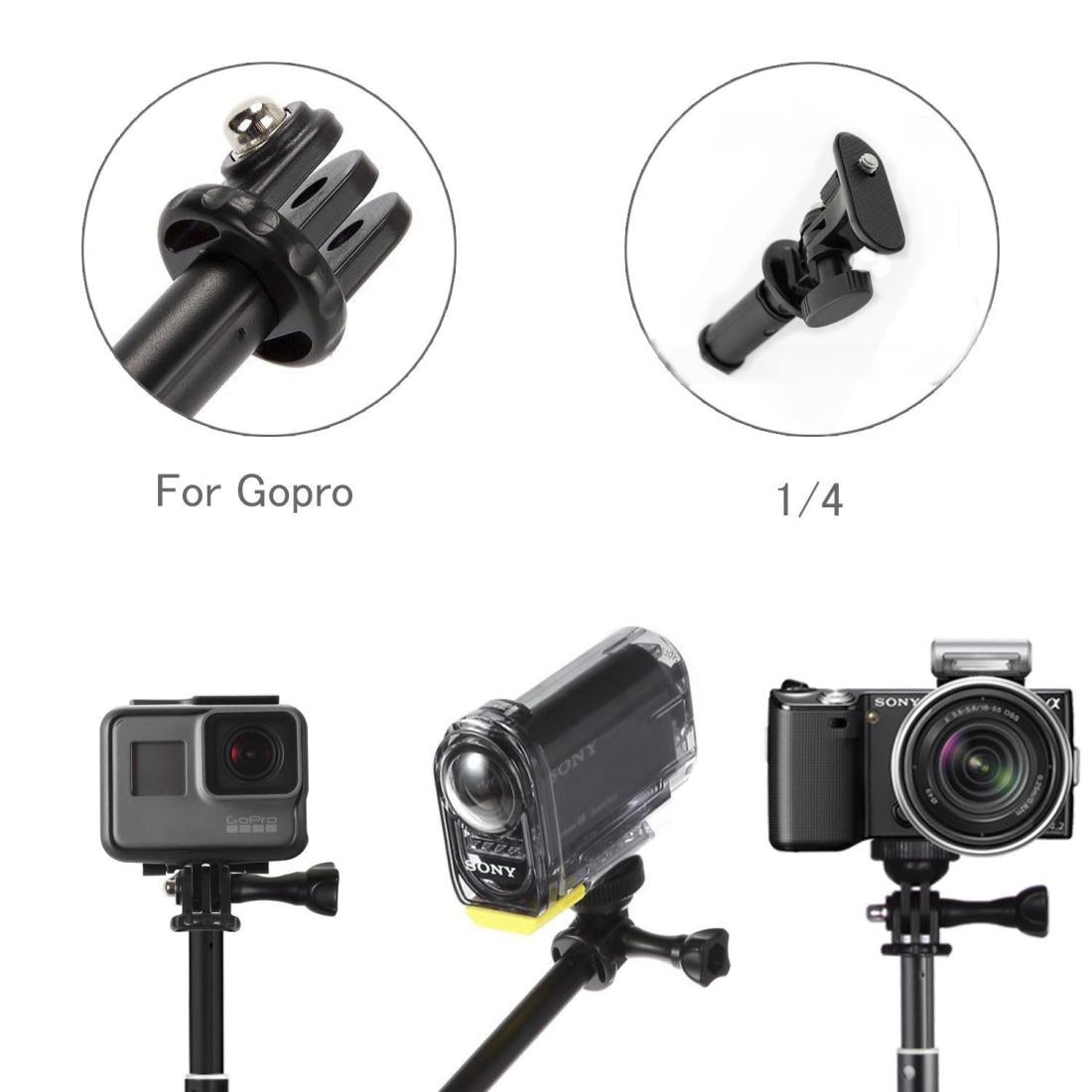 Adjustable Universal Selfie Stick - 25-75Cm Length-1915196751040614404