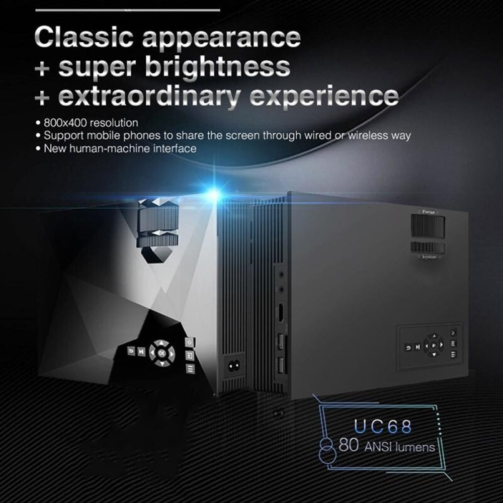 Home Theater Hd 1080P Led Projector - 80 Lumens Usb / Sd / Hdmi / Vga / Ir Support-1915197084609417221