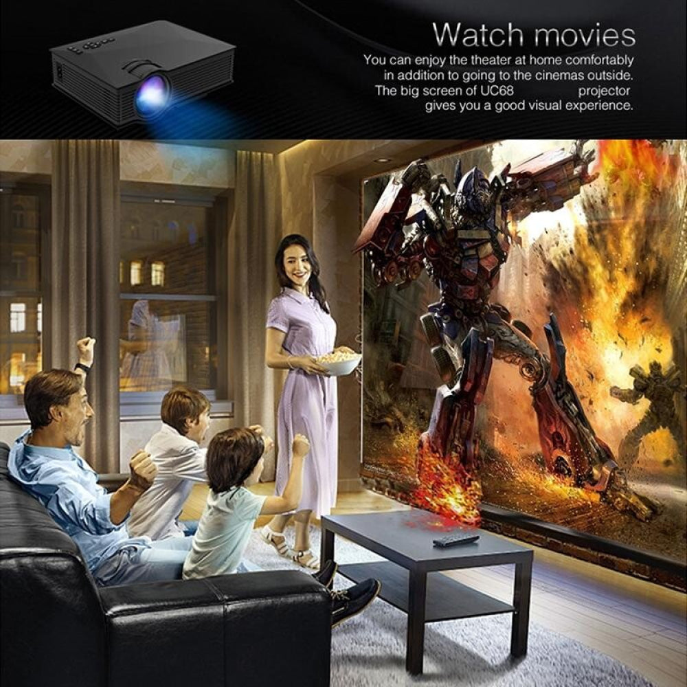 Home Theater Hd 1080P Led Projector - 80 Lumens Usb / Sd / Hdmi / Vga / Ir Support-1915197084609417222