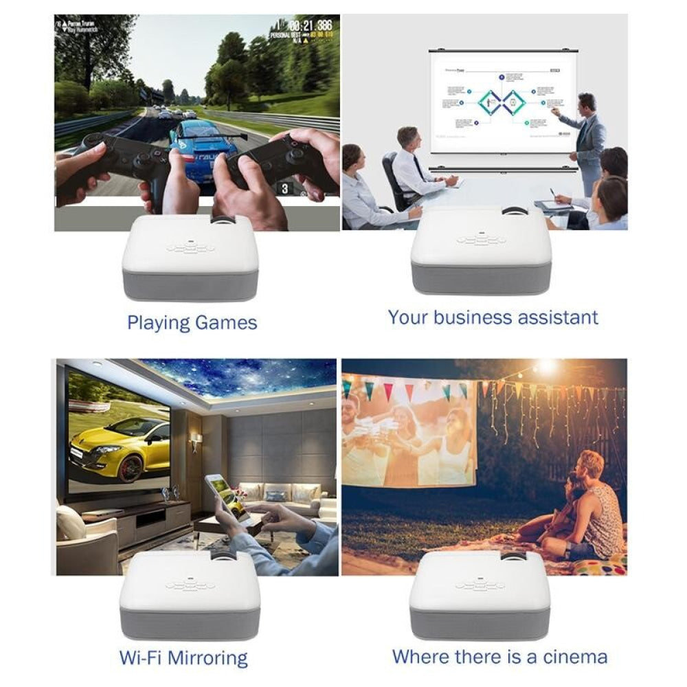 Portable Home Theater Projector - 1600 Lumens Hd Silver-1915196597466173443