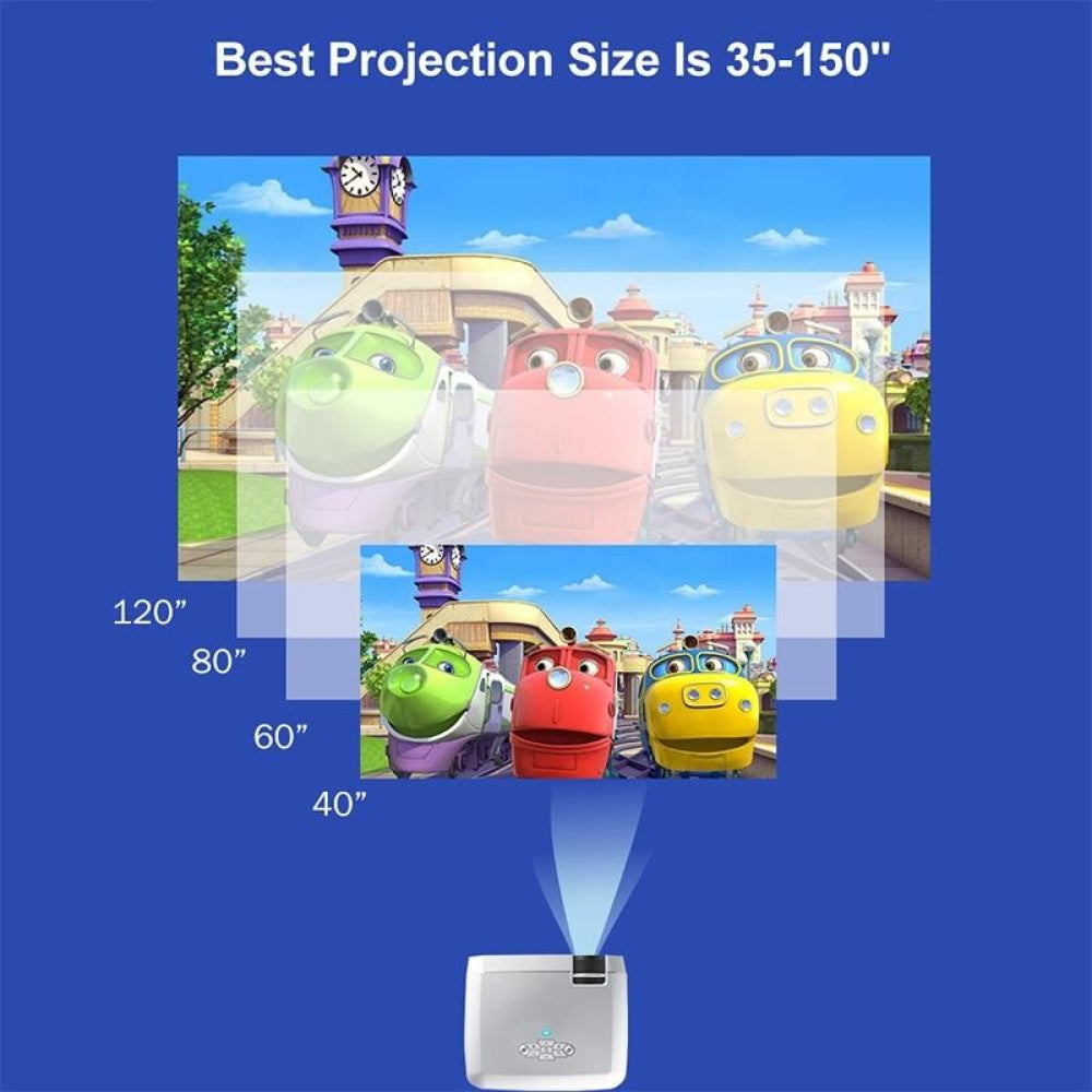 Portable Home Theater Projector - 1600 Lumens Hd Silver-1915196597466173449