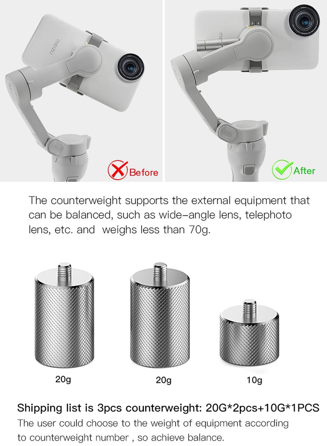 50G Anti-Shake Counterweight For Dji Om4 / Mobile 3 Gimbal-1915198370784350212