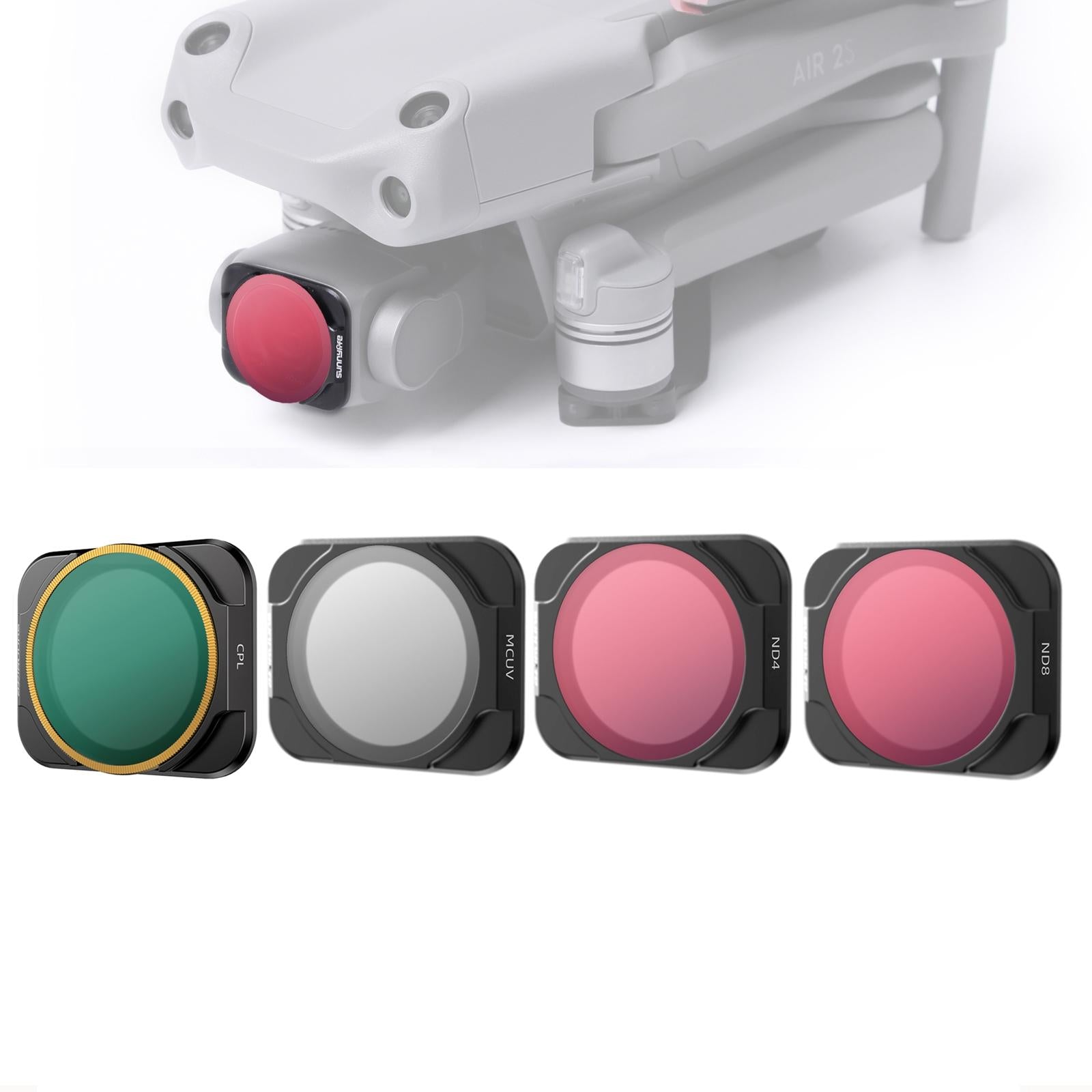 4-In-1 Lens Filter For Dji Air 2S Mcuv Cpl Nd4 Nd8-1915197882118574089