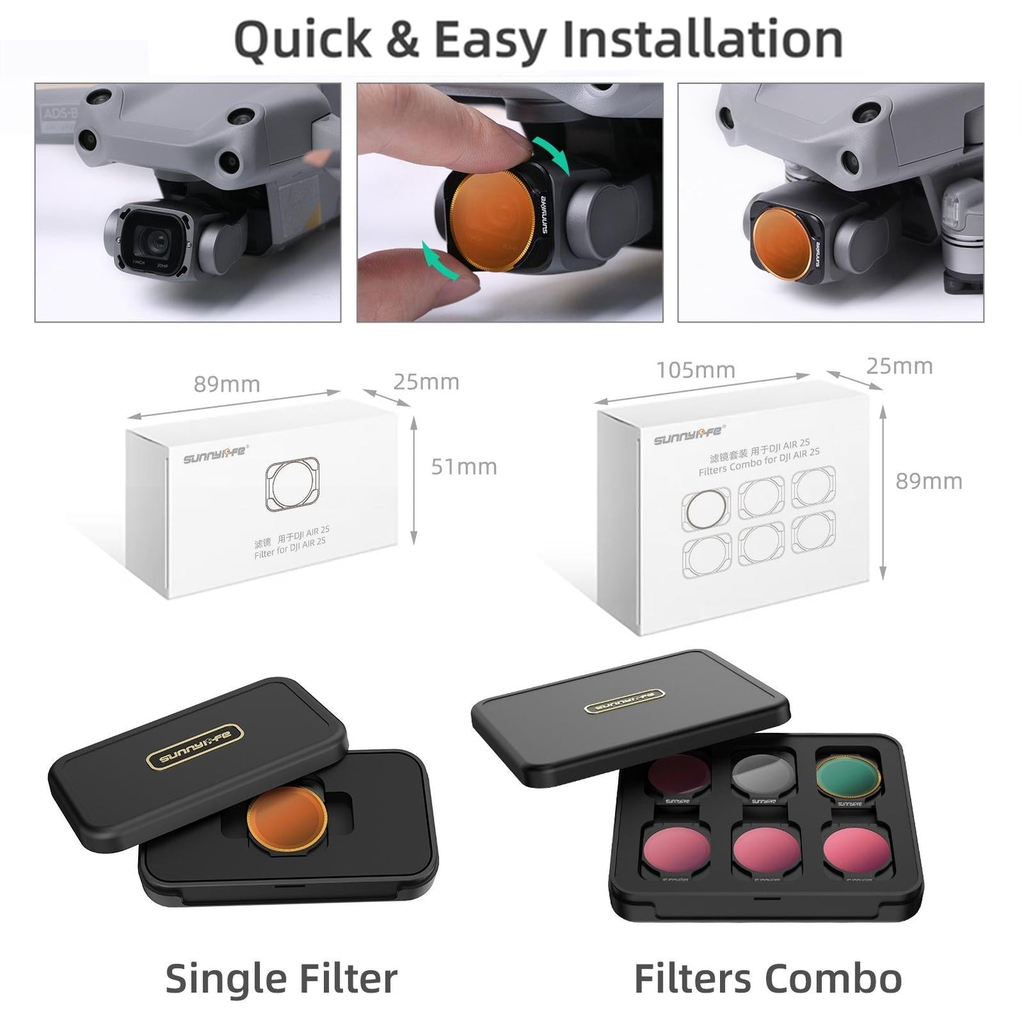 3-In-1 Cpl And Nd Lens Filters For Dji Air 2S-1915197719140503560