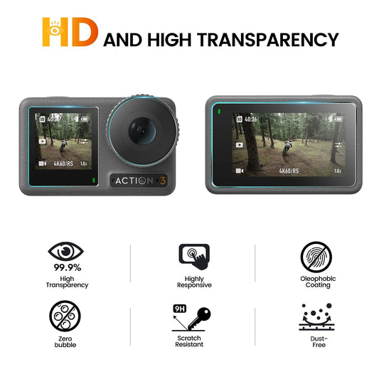 2-Pack 3-In-1 Tempered Glass Screen Protectors For Front And Back Lenses-1915197048433545218