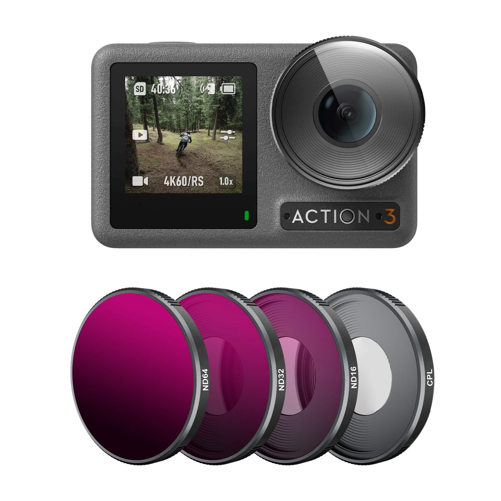 4-In-1 Lens Filter For Dji Action 3 Nd16 Nd32 Nd64 Cpl-1915197720746921984