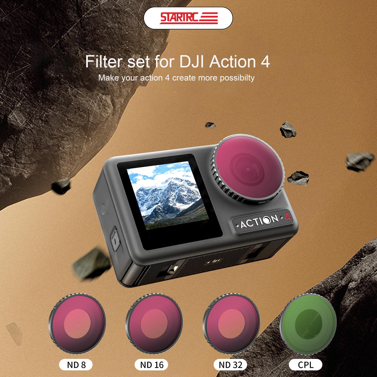 4-In-1 Lens Filter Set For Dji Action 4 - Nd8 Nd16 Nd32 Cpl-1915198417555034114