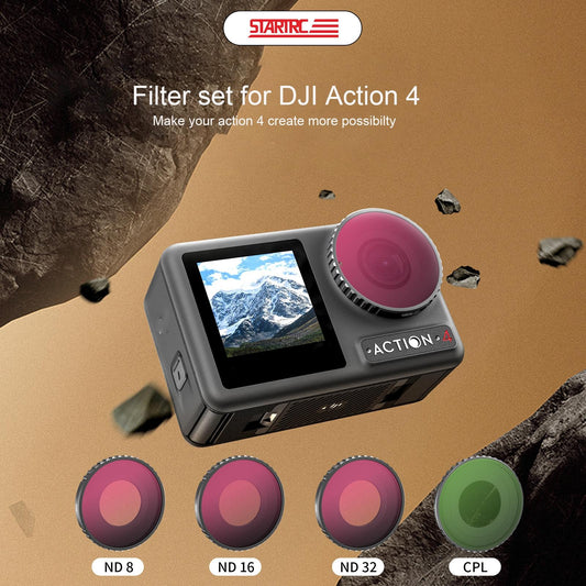 4-In-1 Lens Filter Set For Dji Action 4 - Nd8 Nd16 Nd32 Cpl-1915198417555034114