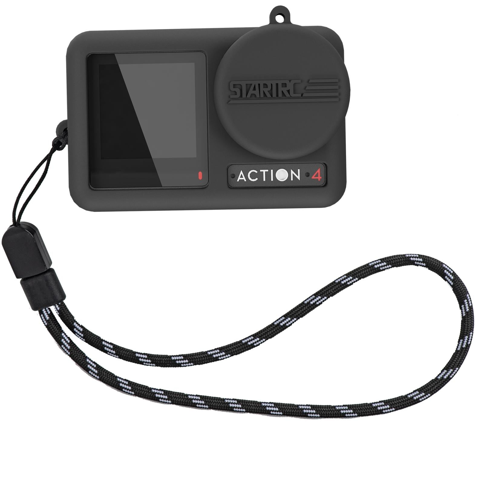 Shockproof Silicone Case With Lens Cap And Strap For Dji Action Camera-1915196803284865024