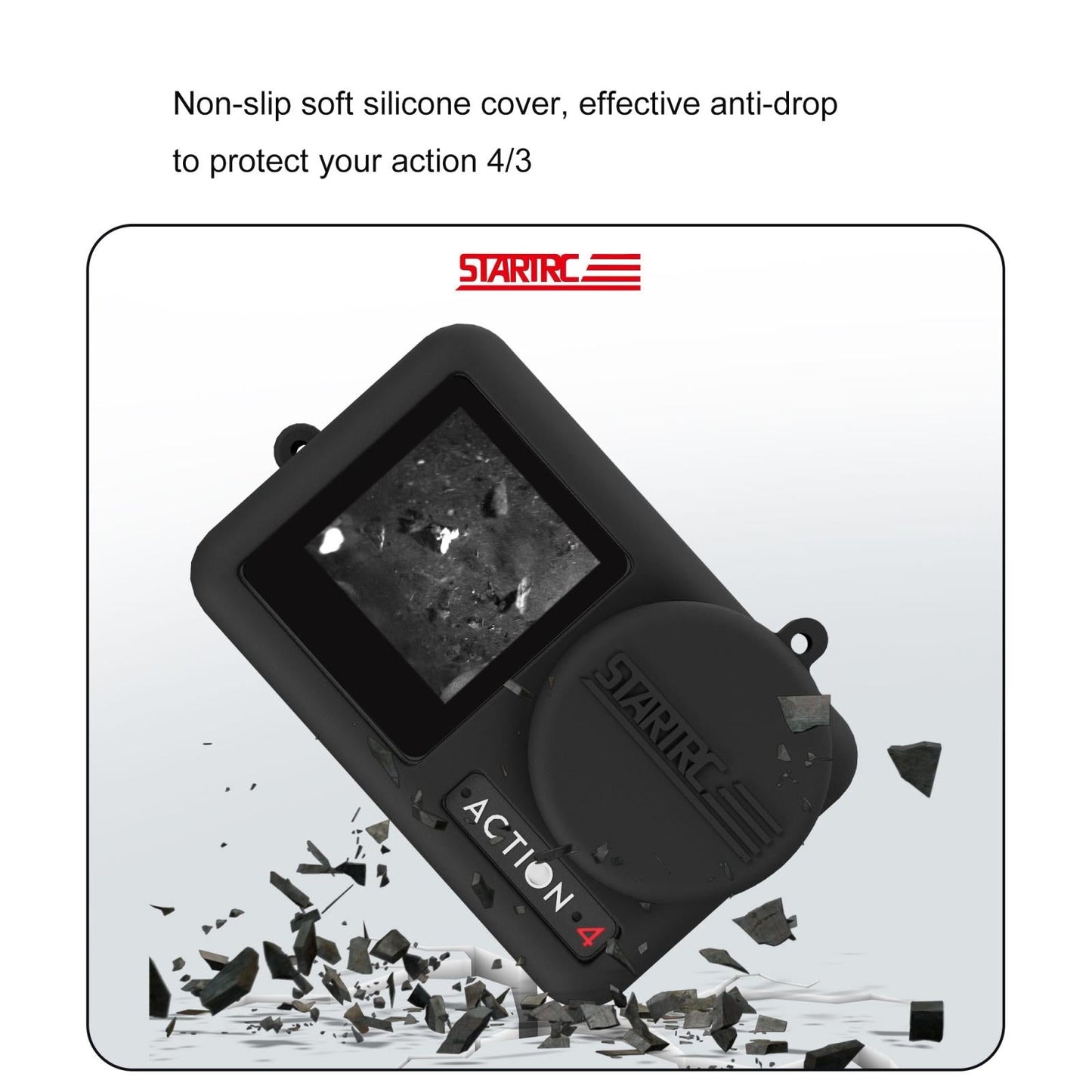 Shockproof Silicone Case With Lens Cap And Strap For Dji Action Camera-1915196803284865029