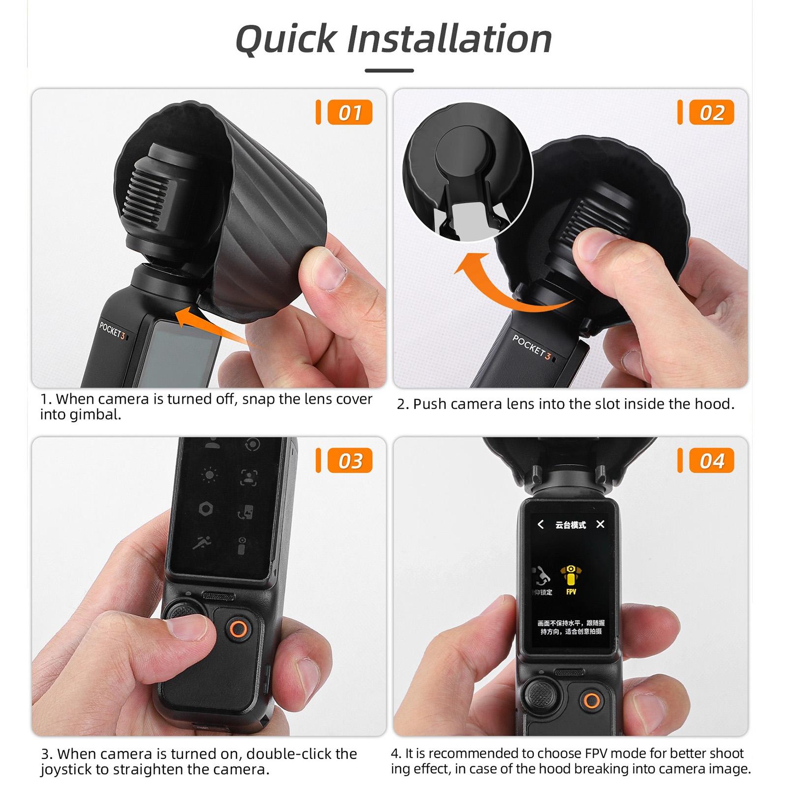 Sunshade Lens Hood For Dji Pocket 3 - Protective Cover-1915196754953900039