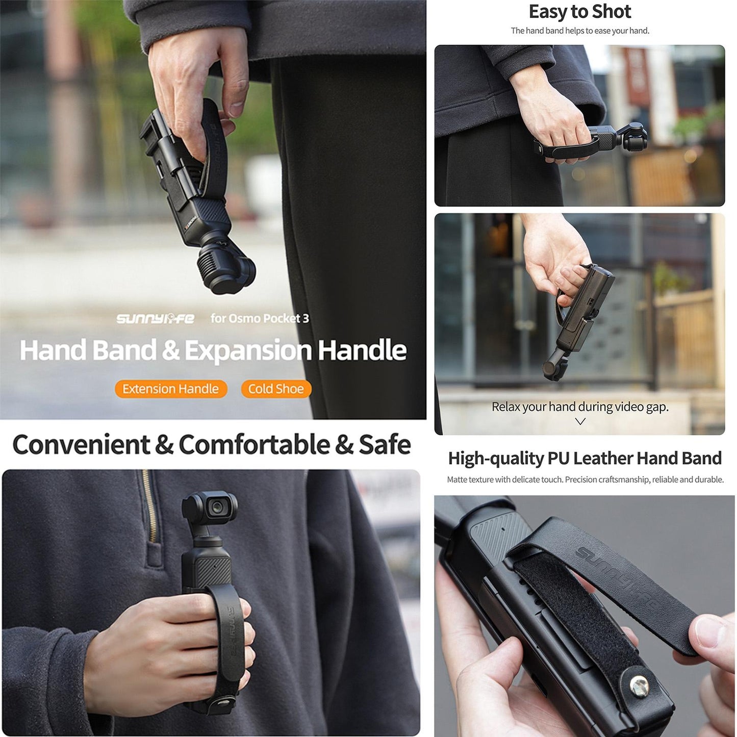 Protective Hand Band For Dji Pocket 3 With Cold Shoe Extension And Handle Cover-1915196800243994625
