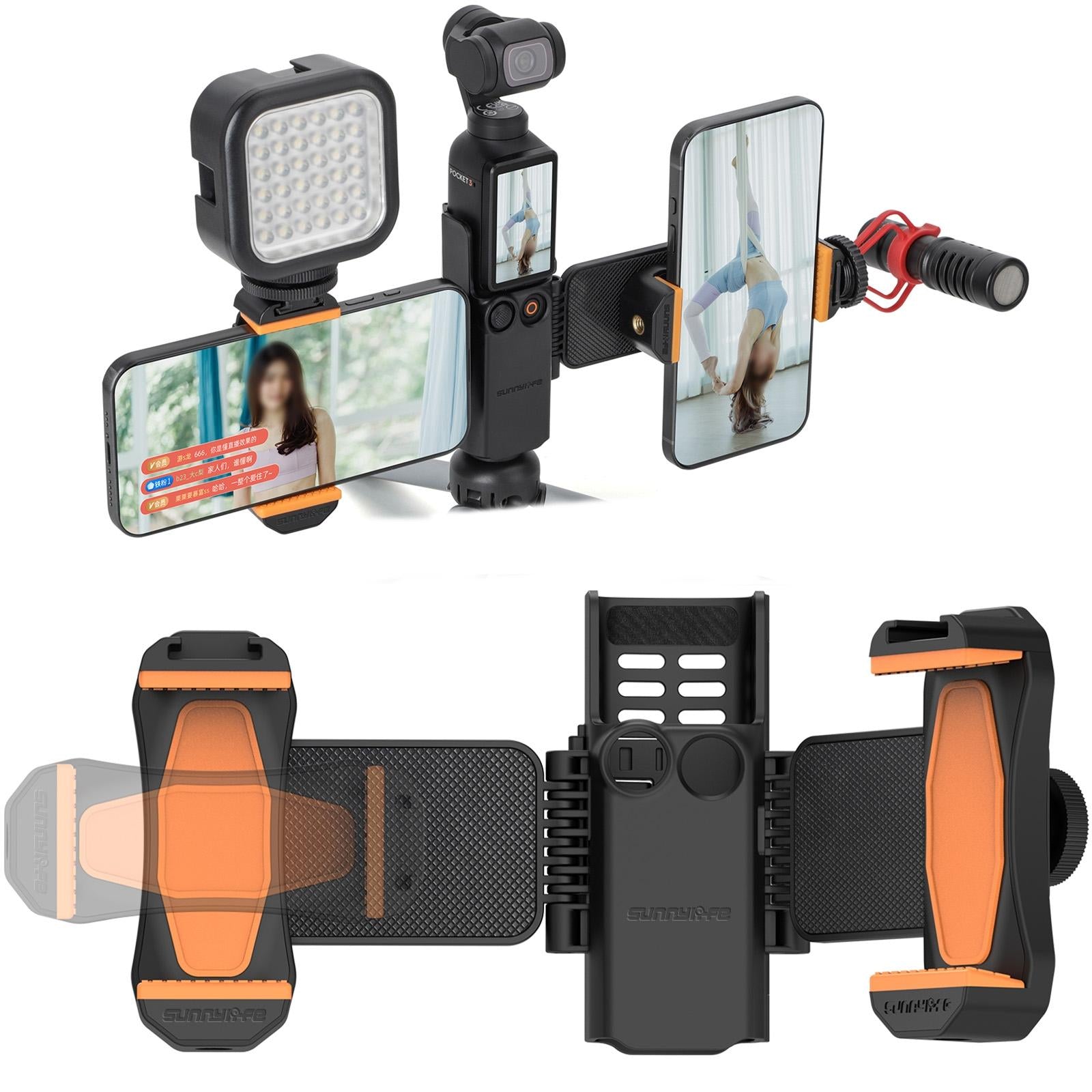 Universal Dual Phone Clamp For Dji Pocket 3-1915196762348457984