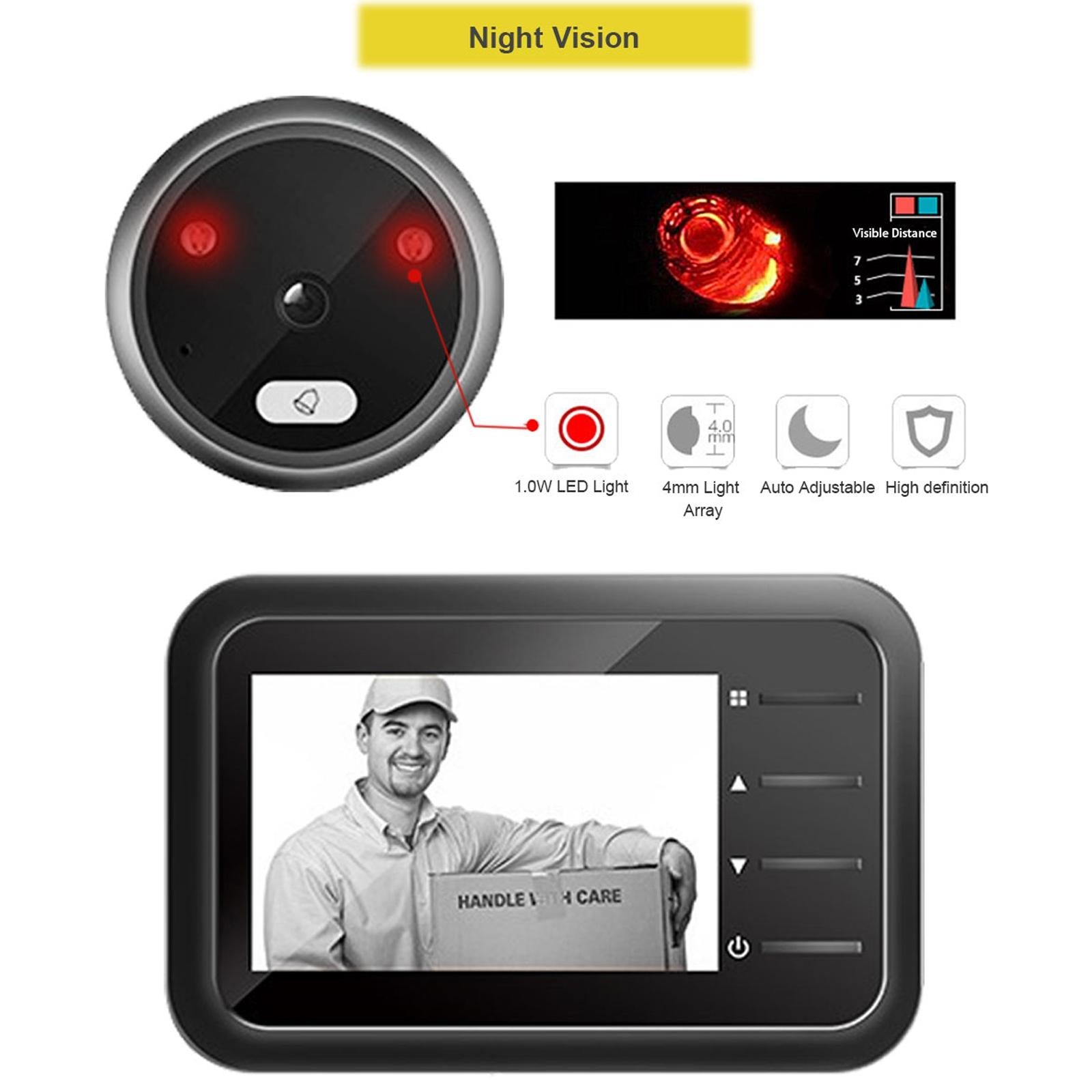 2.4 Night Vision Lcd Cat Eye Doorbell With Photo / Video Display-1915197566945988610