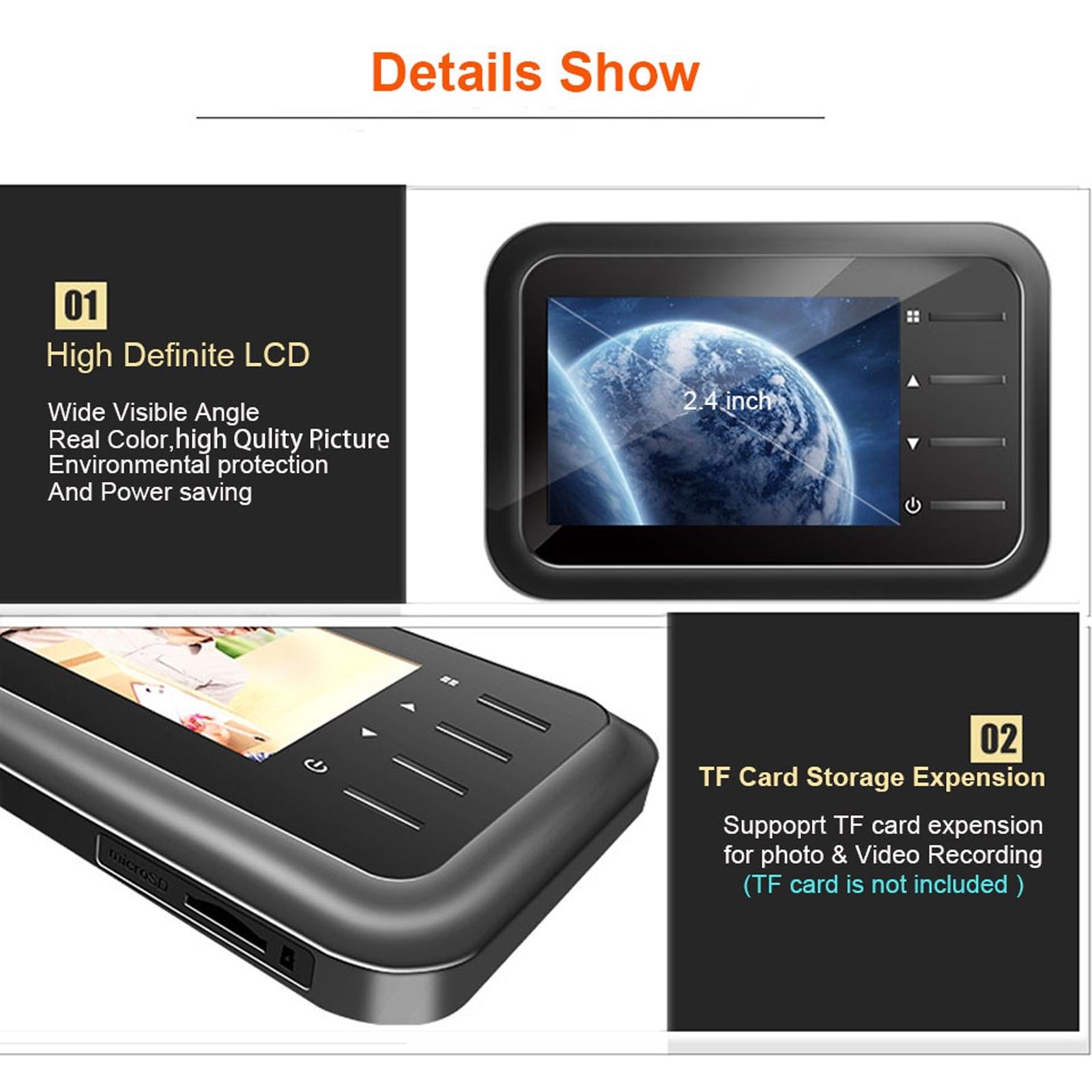 2.4 Night Vision Lcd Cat Eye Doorbell With Photo / Video Display-1915197566945988613