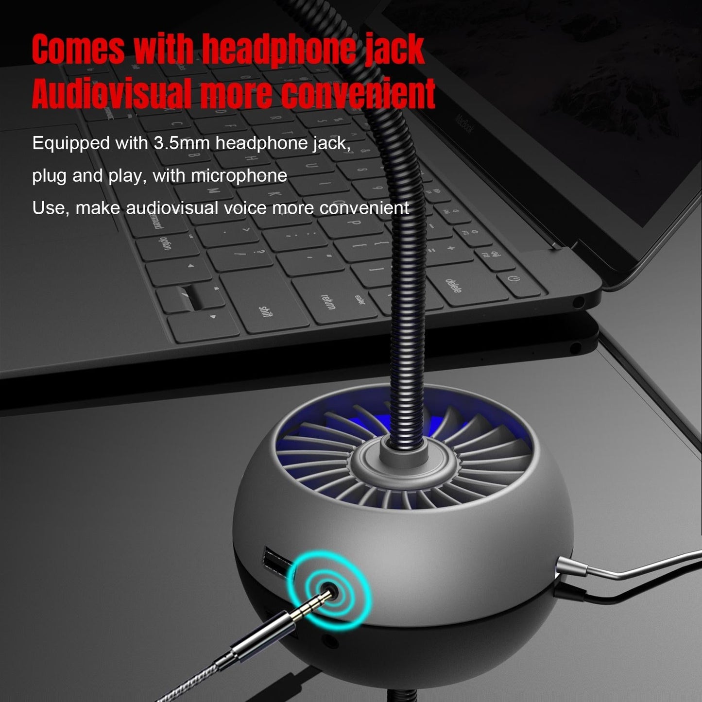 High-Quality Usb Noise-Cancelling Microphone - Black-1915196900131344391