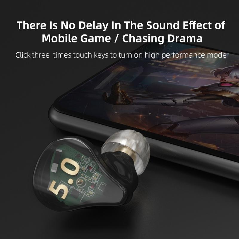 Kz Sa08 Wireless 5Ba Bluetooth Tws Earphones - Black-1915196889502978056