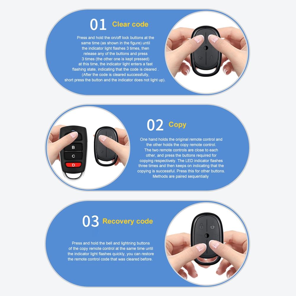 Electric Barrier Garage Door Remote - 4 Button Copy Style - 433Mhz Frequency-1915196973431001094