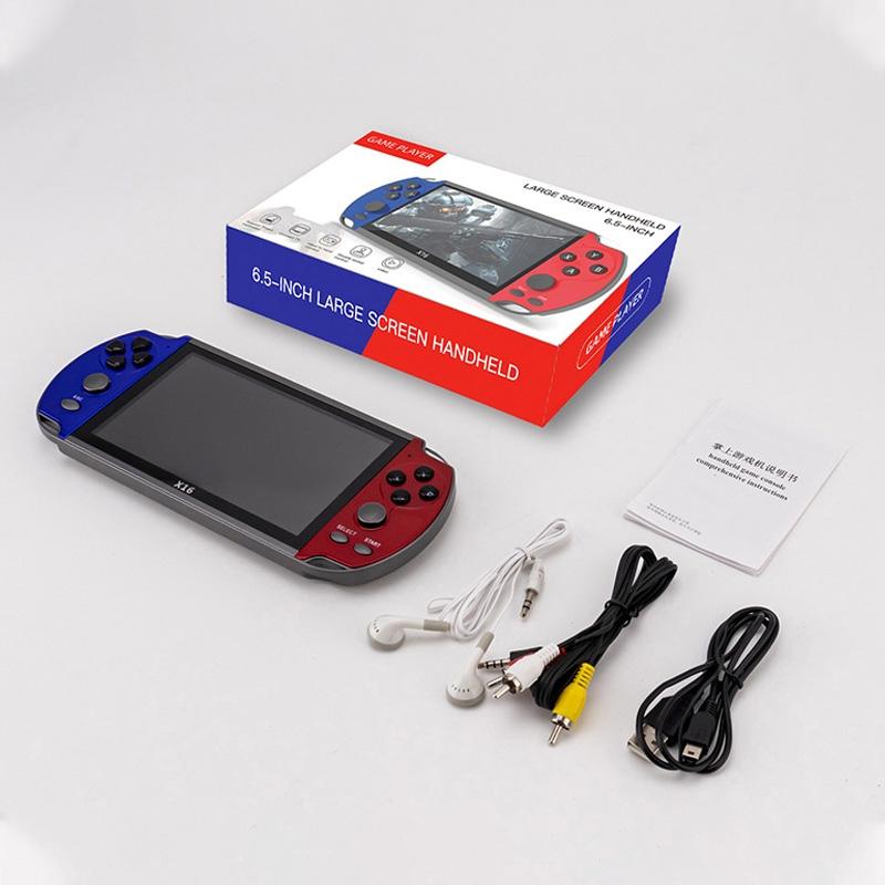 X16 Classic Handheld Game Console - 6.5 Screen 8Gb Memory - Blue & Red-1915197131518513158