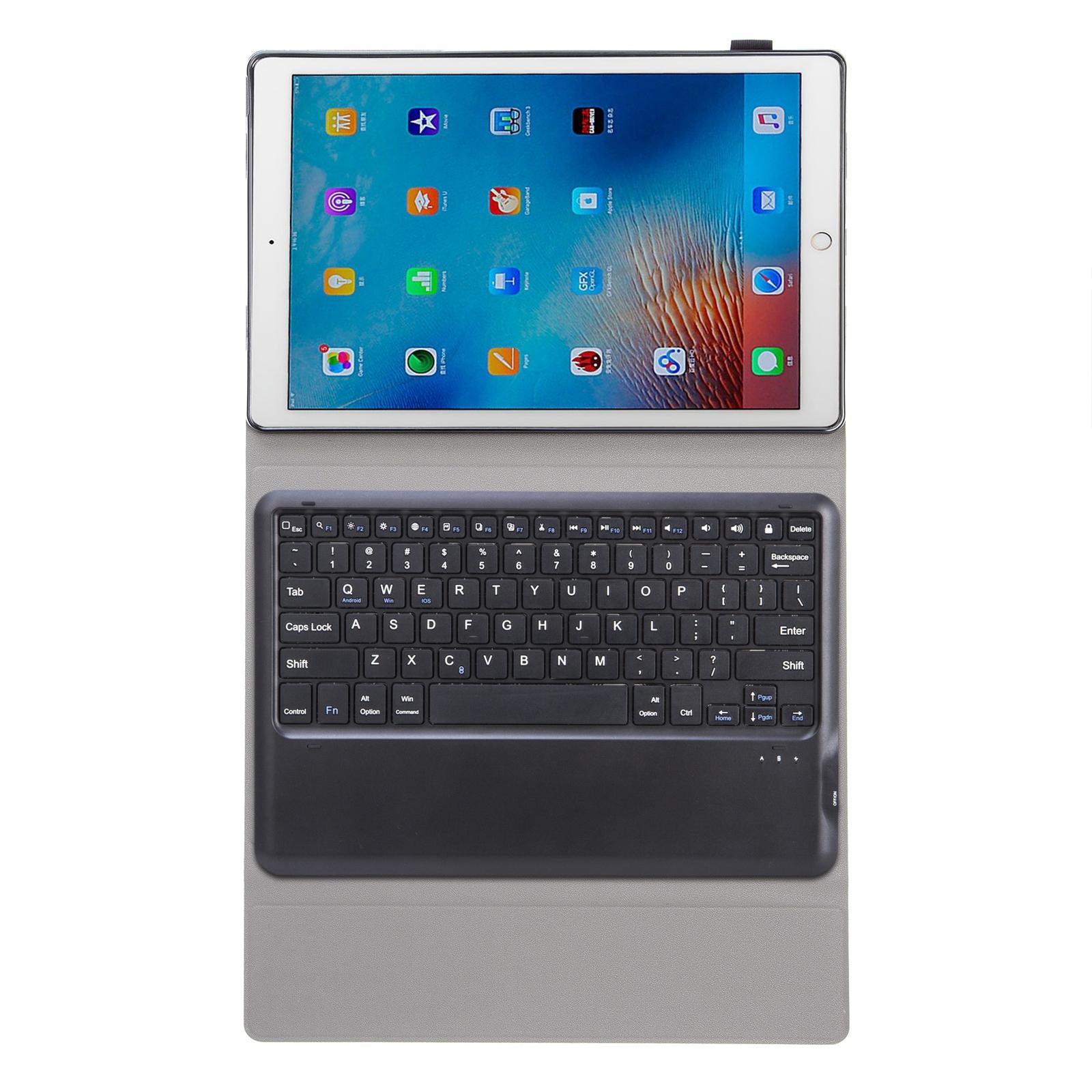 Detachable Bluetooth Keyboard Leather Case For Ipad Pro 12.9 With Tpu Bracket - Black-1915197140410437635